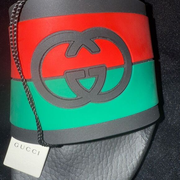 Brand new with box Gucci Black, Red, and Green mens Sandals slippers - Picture 14 of 15